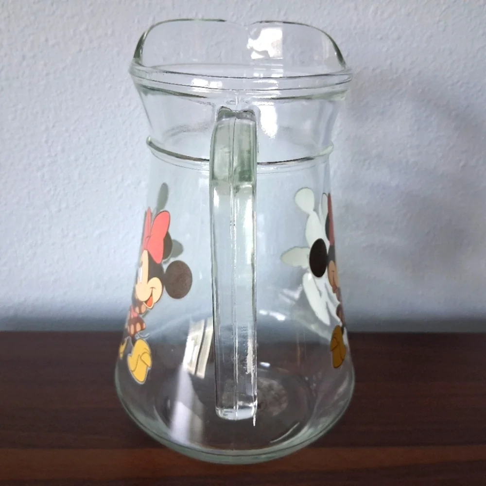 Disney Mickey Minnie Mouse Pitcher And Glasses Set Juice Water Drink Glass Kids